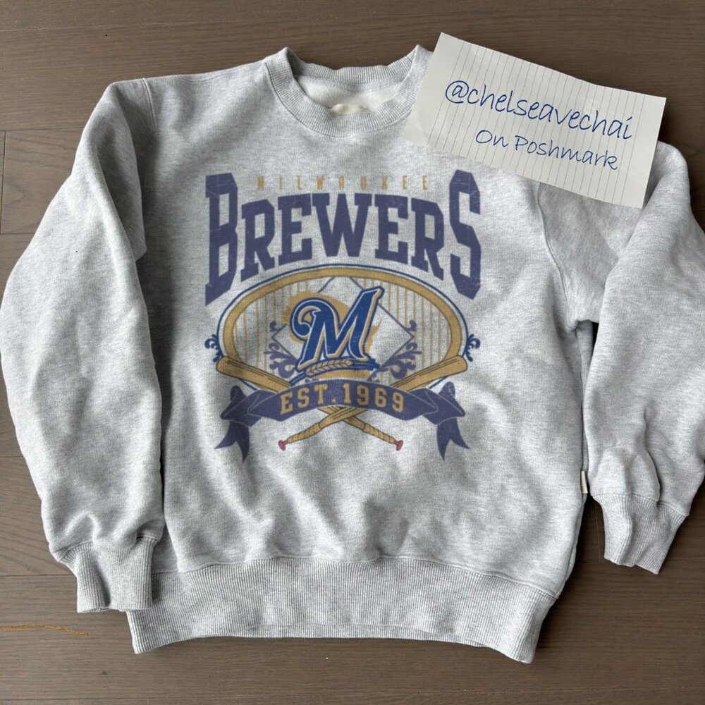 Vintage Milwaukee Brewers Baseball Sweatshirt, 90s MLB Milwaukee Brewers Shirt